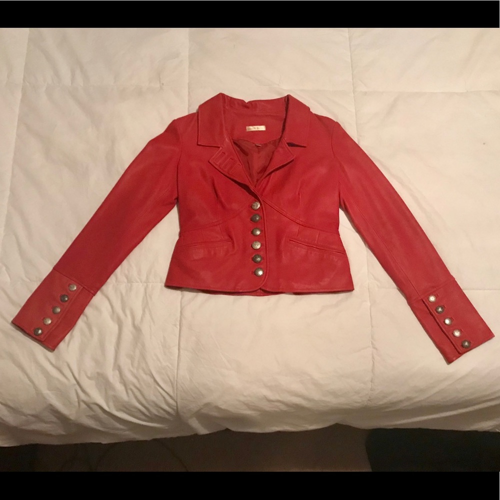 Extra Small Wilson’s Leather Jacket in Red